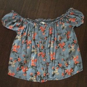 American Eagle off the shoulder floral top